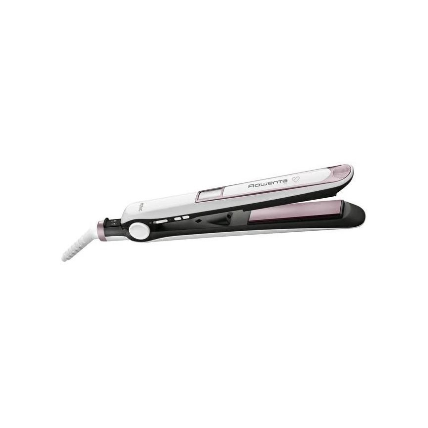 Rowenta - Plancha de pelo con pantalla LCD PREMIUM CARE 32W/230V rosa/blanco