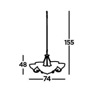 Searchlight - Lámpara colgante con cadena WINDSOR 8xE14/40W/230V cromo