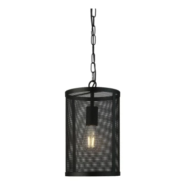 Searchlight - Lámpara colgante con cadena FISHNET 1xE27/60W/230V negro