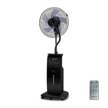 Sencor - Enfriador de aire con un pulverizador de agua 90W/230V negro + control remoto