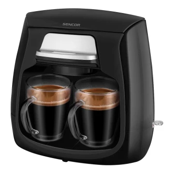 Sencor - Máquina de café con dos tazas 500W/230V negro