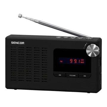 Sencor - Receptor de radio FM PLL portátil 5W 800 mAh 3,7V USB y MicroSD