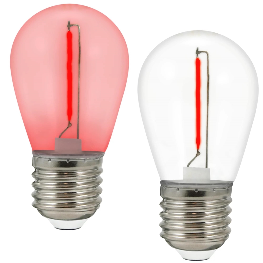 SET 2x Bombilla LED PARTY E27/0,3W/36V rojo