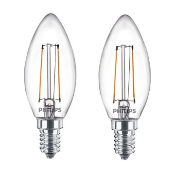 SET 2x Bombilla LED Philips B35 E14/2W/230V 2700K