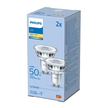 SET 2x Bombilla LED Philips GU10/4,6W/230V 2700K