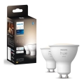 SET 2x Bombilla LED regulable Philips Hue WHITE GU10/4,2W/230V 2700K