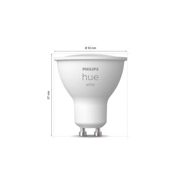 SET 2x Bombilla LED regulable Philips Hue WHITE GU10/4,2W/230V 2700K