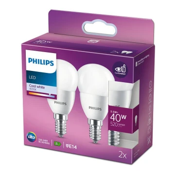 SET 2X bombillas LED Philips P45 E14/5,5W/230V 4000K