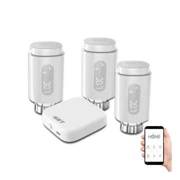 SET 2x Cabezal termostático inteligente + puerta de enlace inteligente GW1 Wi-Fi Zigbee