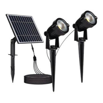 SET 2x Lámpara solar LED para exteriores 2xLED/1,2W/3,7V IP65 3000K