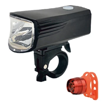 SET 2x LED Linterna de bicicleta recargable LED/5W/USB IP44