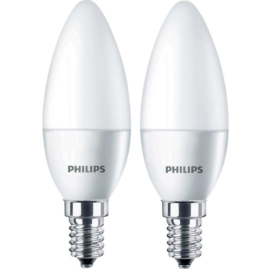 SET 2x LED vela Philips E14/4W/230V - CANDLE