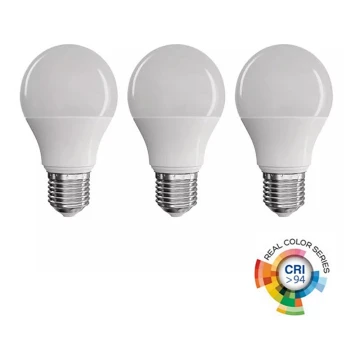 SET 3x Bombilla LED A60 E27/7,2W/230V 2700K CRI 94 Ra