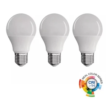 SET 3x Bombilla LED A60 E27/7,2W/230V 4000K CRI 94 Ra