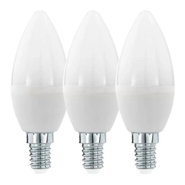 SET 3x Bombilla LED C37 E14/6W/230V 3000K - Eglo 12884