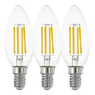 SET 3x Bombilla LED VINTAGE C35 E14/4W/230V 2700K - Eglo 12811