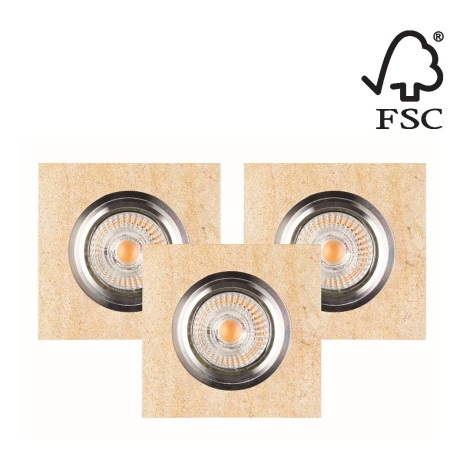 SET 3x Lámpara empotrable LED VITAR 1xGU10/5W/230V CRI 90 arenisca – FSC Certificado