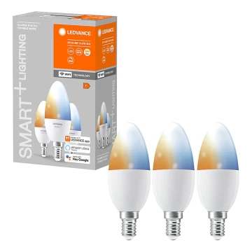 SET 3x LED Bombilla regulable SMART+ E14/5W/230V 2700K-6500K Wi-Fi - Ledvance