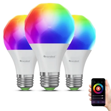 SET 3xLED RGBW Bombilla regulable ESSENTIALS A60 E27/8,5W/230V CRI90 2700-6500K Wi-Fi - Nanoleaf