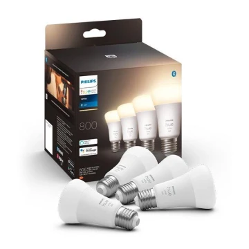 SET 4x bombillas LED regulables Philips Hue WHITE A60 E27/9W/230V 2700K