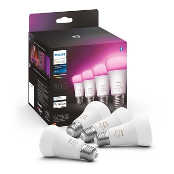 SET 4x bombillas LED regulables Philips Hue White And Color Ambiance E27/6,5W/230V 2000-6500K