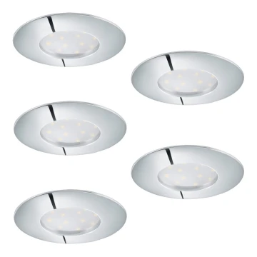 SET 5x Lámpara LED empotrable regulable 1xLED/4,5W/230V cromo brillante