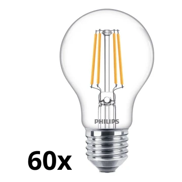 SET 60x Bombilla LED VINTAGE Philips A60 E27/4,3W/230V 2700K