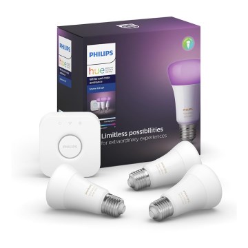 Set básico Philips Hue WHITE AND COLOR AMBIANCE 3xE27/9,5W/230V 2000-6500K