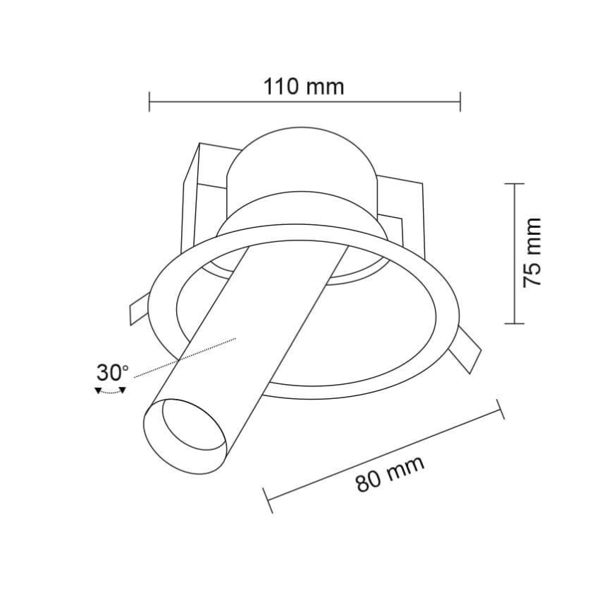 Shilo - Foco empotrable 1xGU10/MR11/15W/230V diá. 11 cm blanco