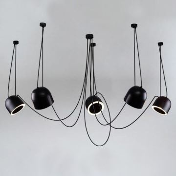 Shilo - Lámpara colgante 5xE14/15W/230V negro