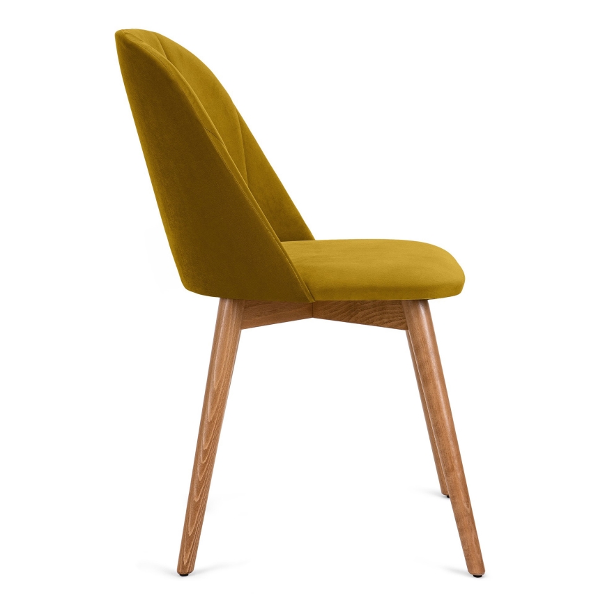 Silla de comedor BAKERI 86x48 cm amarillo/roble claro