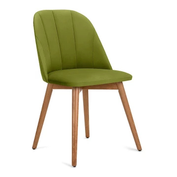 Silla de comedor BAKERI 86x48 cm verde claro/roble claro