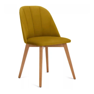 Silla de comedor RIFO 86x48 cm amarillo/roble claro