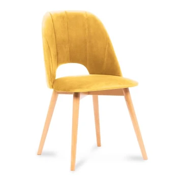 Silla de comedor TINO 86x48 cm amarillo/roble claro