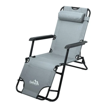 Silla plegable ajustable gris/negro