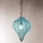 SIRU - Lámpara colgante con cadena GOCCIA 1xE27/60W/230V diá. 25 cm azul/marrón Vidrio veneciano