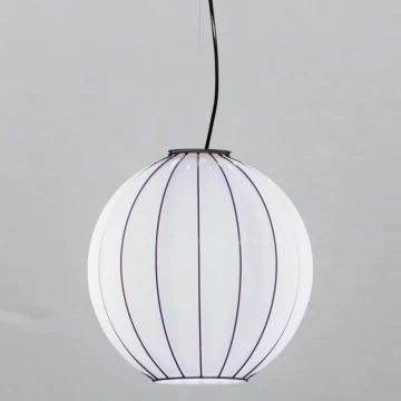 SIRU - Lámpara colgante SFERA 1xE27/60W/230V diá. 32 cm negro/blanco Vidrio veneciano