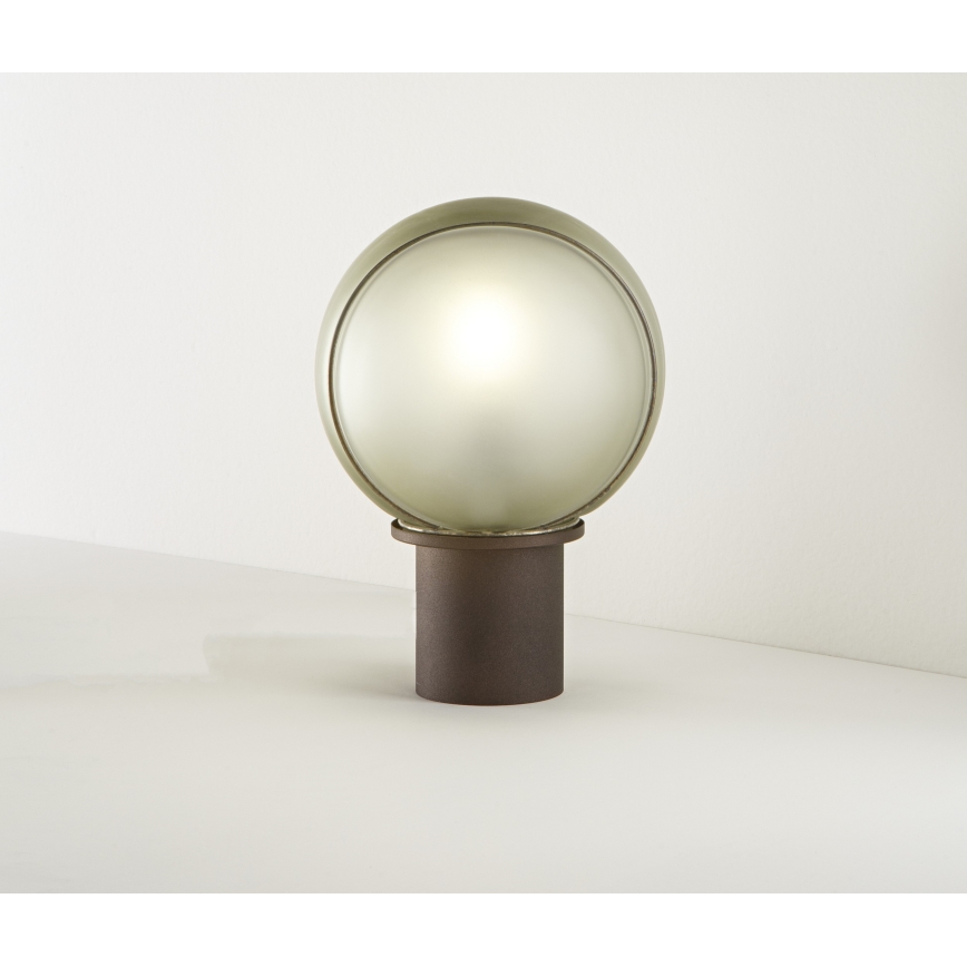 SIRU - Lámpara de mesa FLORET 1xE14/40W/230V marrón/gris Vidrio veneciano