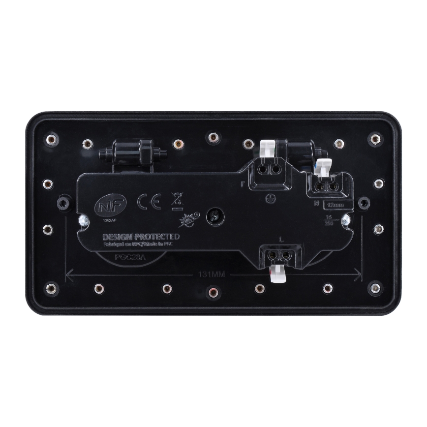 Enchufe doble de suelo empotrado para exterior IP55 angular