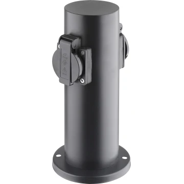 Solight PG10B - Columna de enchufe de exterior 2Z 230V IP44 negro angular