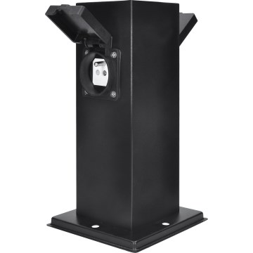 Solight PG11B - Columna de enchufe de exterior 2Z 230V IP44 negro angular