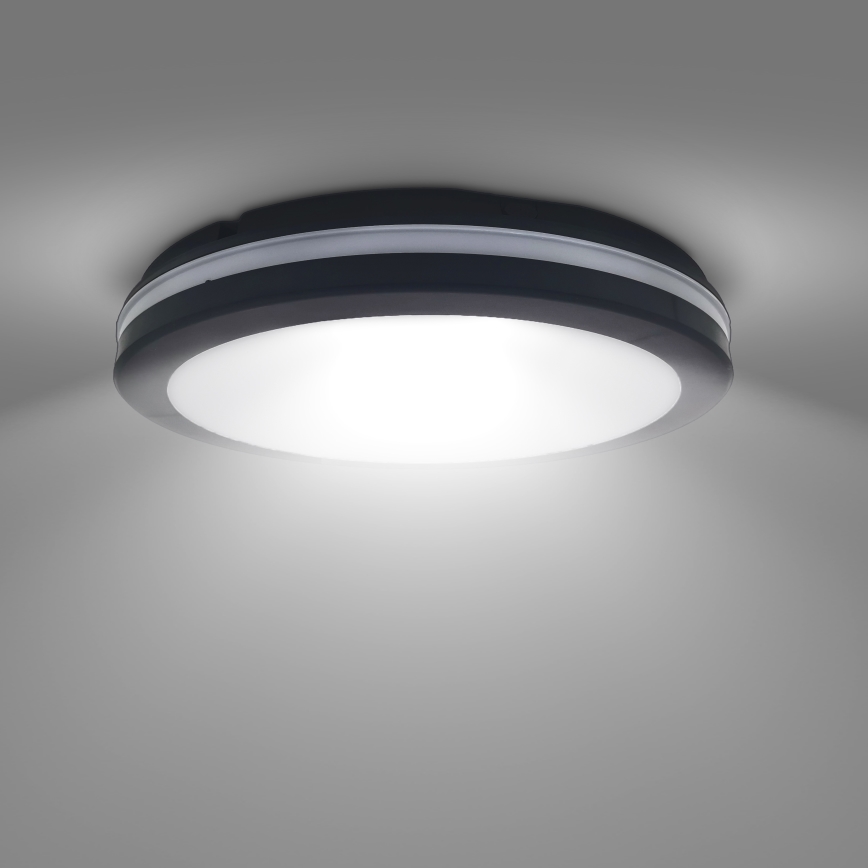 Plafón de exterior LED regulable LED/18W/22W/26W/230V 3000/4000/6500K IP65 negro