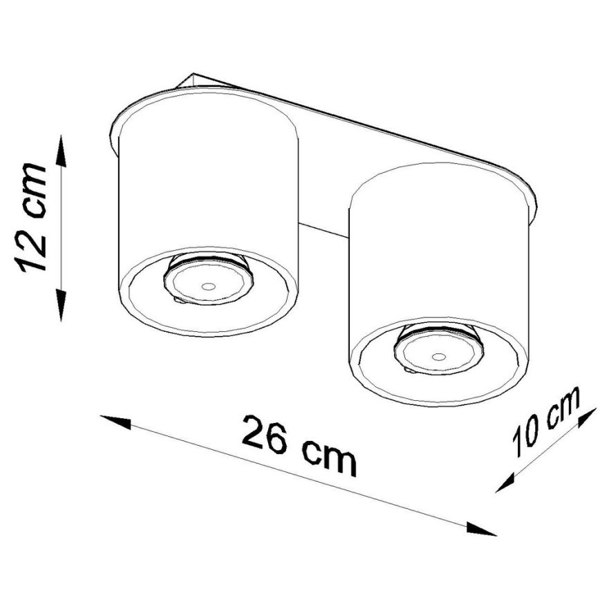 Foco ORBIS 2 2xGU10/40W/230V negro