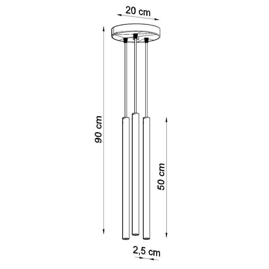 Lámpara colgante PASTELO 3xG9/8W/230V negro