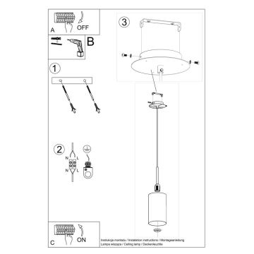 Lámpara colgante OTTO 1xE27/60W/230V diámetro 15 cm blanco