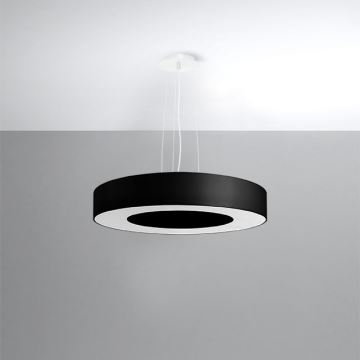 Lámpara colgante SATURNO SLIM 5xE27/60W/230V diámetro 50 cm negro