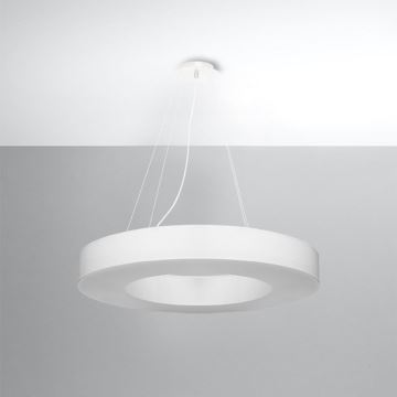 Lámpara colgante SATURNO SLIM 6xE27/60W/230V diámetro 70 cm blanco