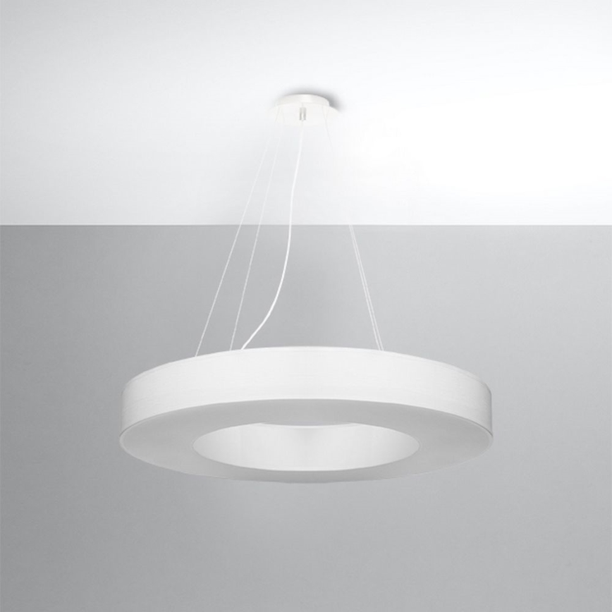 Lámpara colgante SATURNO SLIM 6xE27/60W/230V diámetro 70 cm blanco