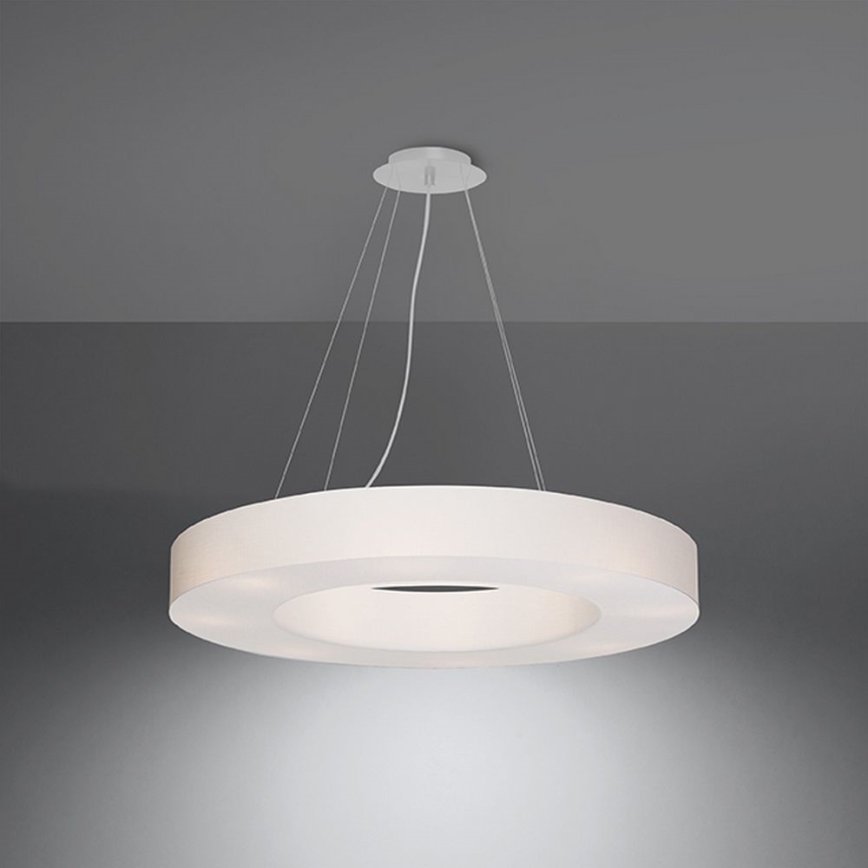 Lámpara colgante SATURNO SLIM 6xE27/60W/230V diámetro 70 cm blanco