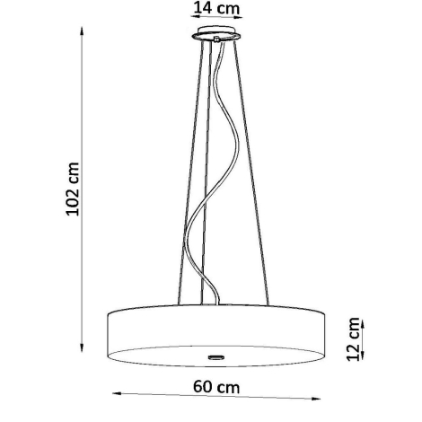 Lámpara colgante SKALA 5xE27/60W/230V diámetro 60 cm negro